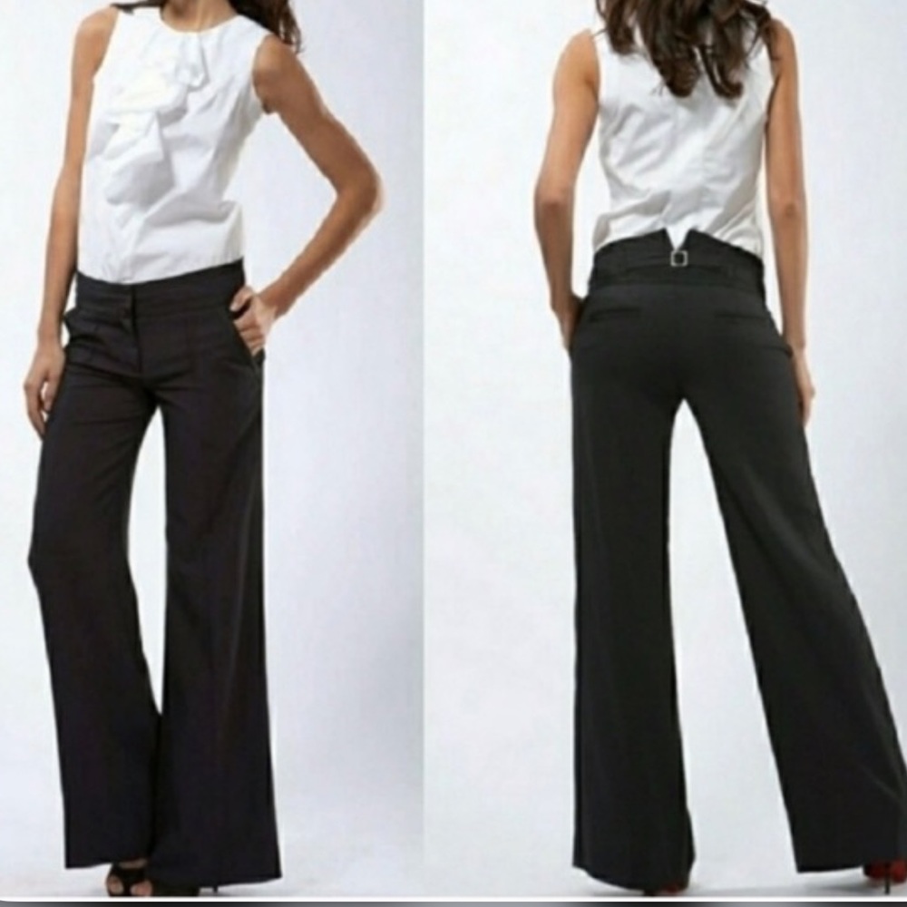 DIANE VON FURSTENBERG WOOL TOMASA LUXURY WIDE LEG PANTS